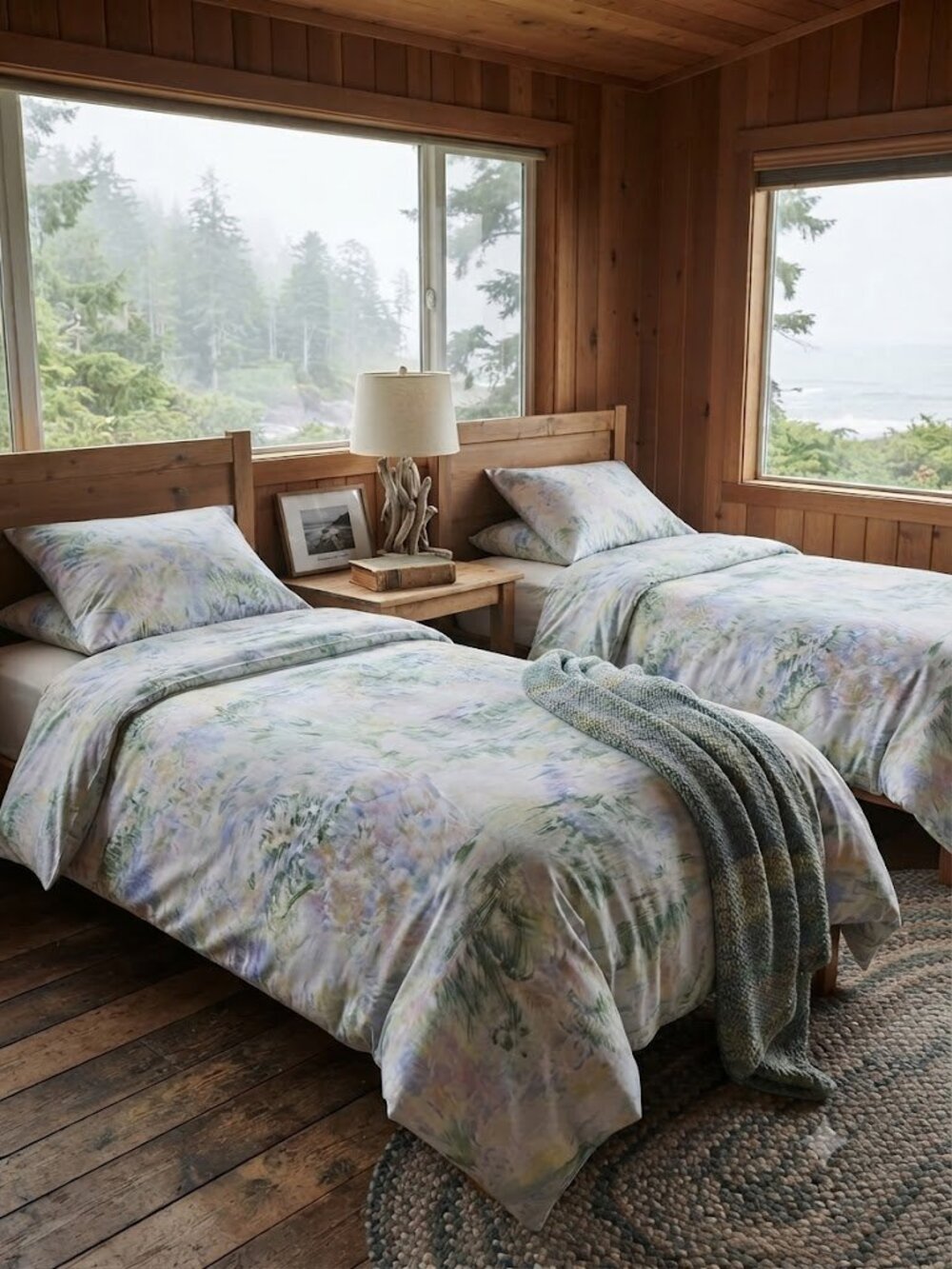 Pair Of Twin Duvet Covers - Pastel Floral Watercolor